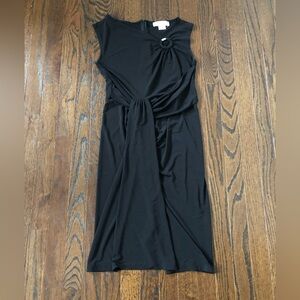 Michael Kors Women’s 2 Black Sleeveless Knee-Length Dress w/Faux Wrap Design EUC